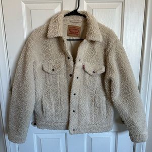Levi Strauss Cream Sherpa Puffer Jacket - Only worn a few times